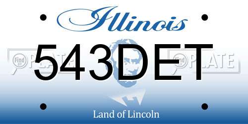 543DET Illinois License Plate
