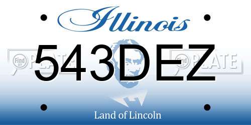 543DEZ Illinois License Plate