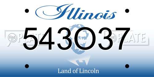 543O37 Illinois License Plate