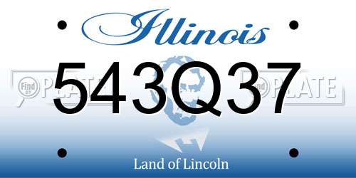 543Q37 Illinois License Plate