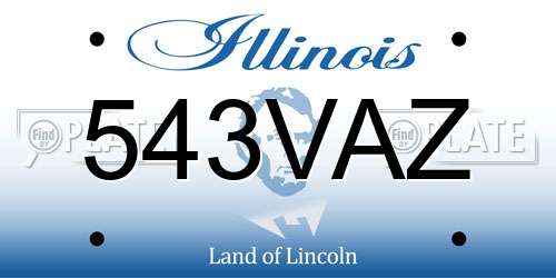 543VAZ Illinois License Plate