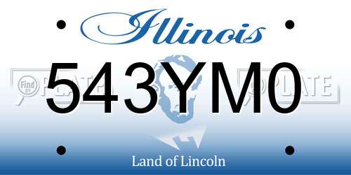 543YM0 Illinois License Plate