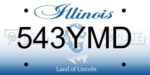 543YMD Illinois License Plate