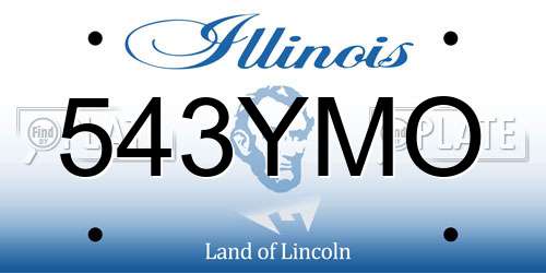 543YMO Illinois License Plate
