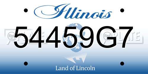 54459G7 Illinois License Plate