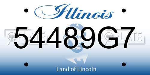 54489G7 Illinois License Plate