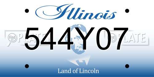 544Y07 Illinois License Plate