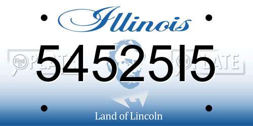 54525I5 Illinois License Plate