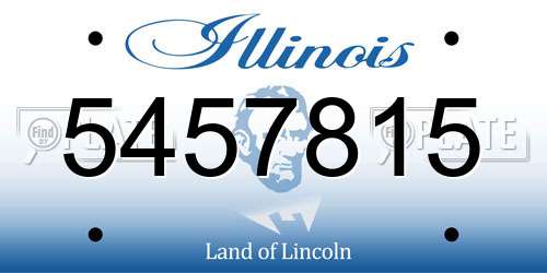 5457815 Illinois License Plate