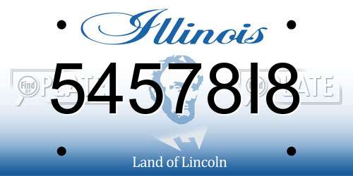 54578I8 Illinois License Plate
