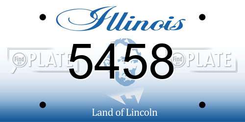 5458 Illinois License Plate