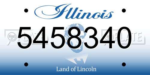 5458340 Illinois License Plate