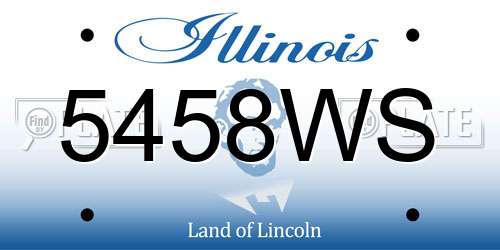 5458WS Illinois License Plate