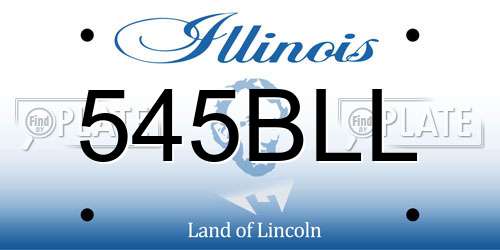 545BLL Illinois License Plate