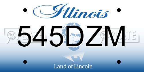 545DZM Illinois License Plate