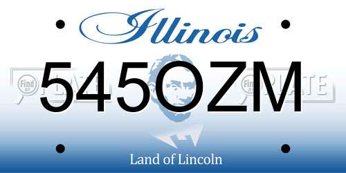 545OZM Illinois License Plate