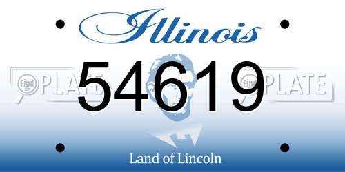 54619 Illinois License Plate