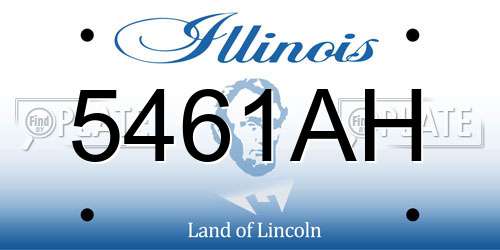 5461AH Illinois License Plate