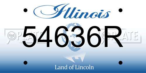 54636R Illinois License Plate