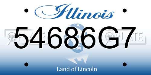 54686G7 Illinois License Plate