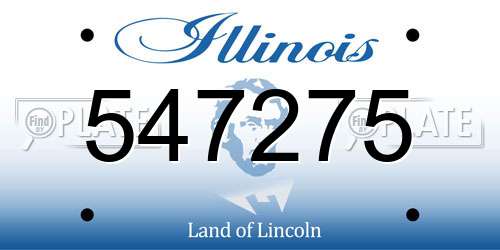 547275 Illinois License Plate