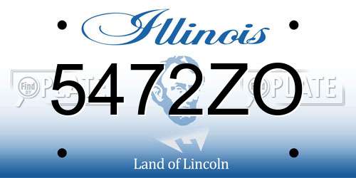 5472ZO Illinois License Plate