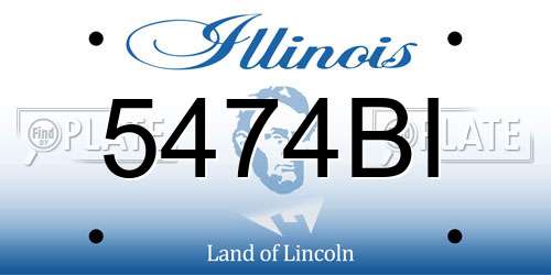 5474BI Illinois License Plate