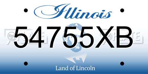 54755XB Illinois License Plate
