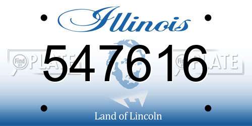 547616 Illinois License Plate