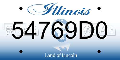 54769D0 Illinois License Plate