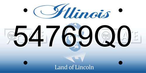 54769Q0 Illinois License Plate
