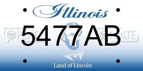5477AB Illinois License Plate