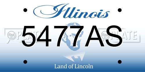 5477AS Illinois License Plate
