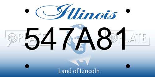 547A81 Illinois License Plate