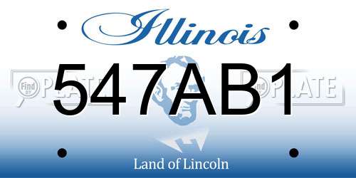 547AB1 Illinois License Plate