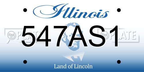 547AS1 Illinois License Plate