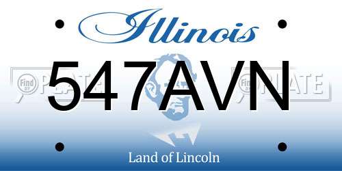 547AVN Illinois License Plate