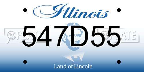 547D55 Illinois License Plate