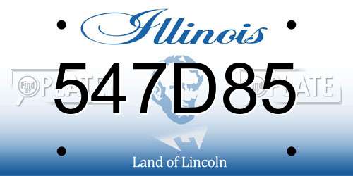 547D85 Illinois License Plate