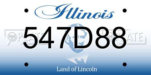 547D88 Illinois License Plate