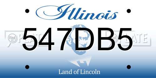 547DB5 Illinois License Plate