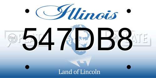 547DB8 Illinois License Plate