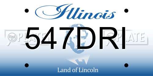 547DRI Illinois License Plate