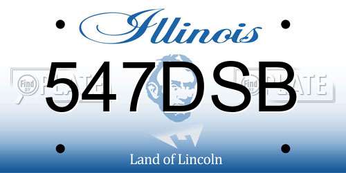 547DSB Illinois License Plate