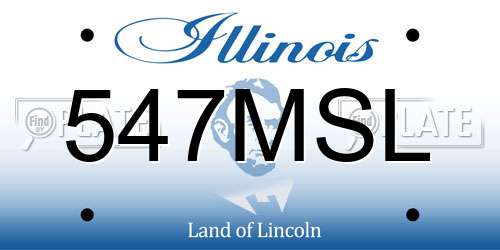 547MSL Illinois License Plate