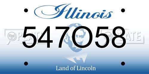 547O58 Illinois License Plate