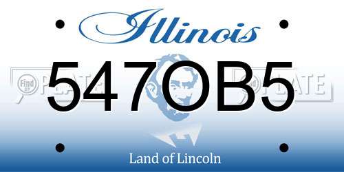 547OB5 Illinois License Plate