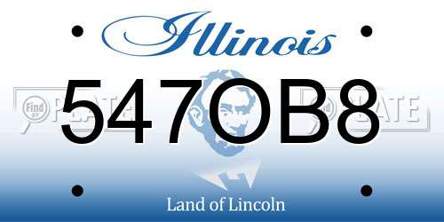 547OB8 Illinois License Plate