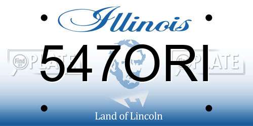 547ORI Illinois License Plate