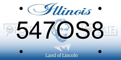 547OS8 Illinois License Plate